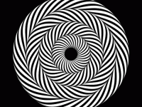 rotating striped rings look like twisting snakes